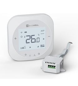 Smart WiFi Thermostat for Home, Programmable Thermostat with C-Wire Adapter, 3H/2C for Heat Pump & Conventional Systems, Tuya App Control, Compatible 