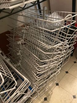 wire wall-mounted storage/display baskets.