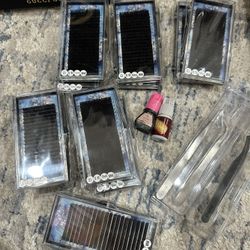 Professional Mink Lash Extension Starter Kit – Trays, Glue & Tweezers – New