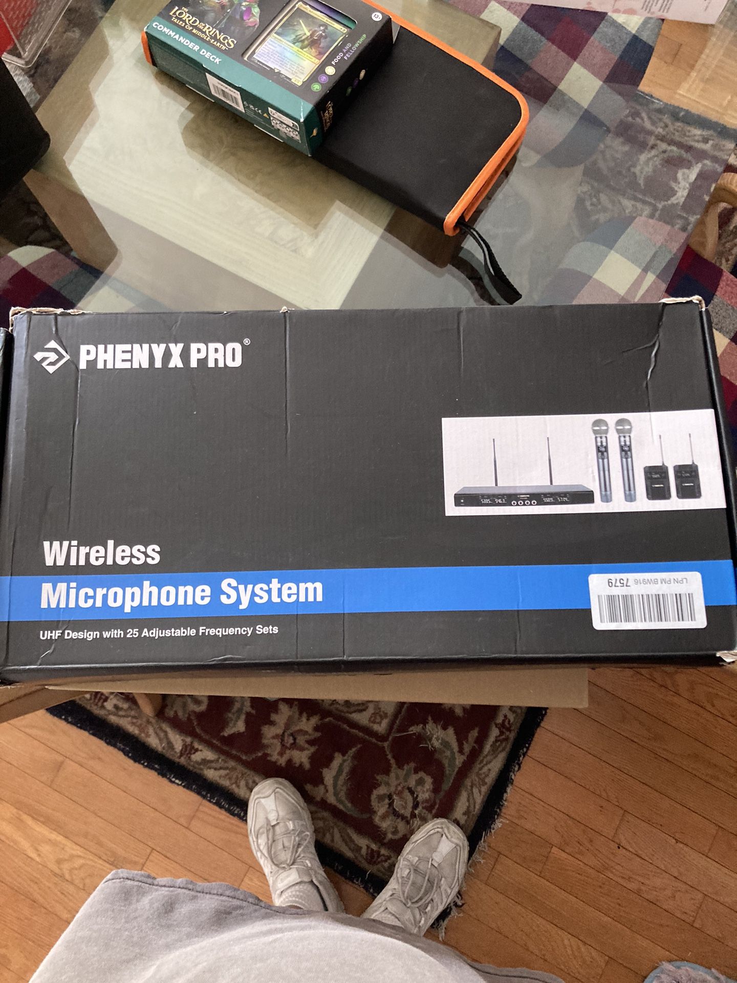 Phenyx Pro Wireless Microphone System, 4-Channel Wireless Mic Set with Handheld/Bodypack/Headset/Lapel Mics, Cordless Microphone for Singing, Karaoke,