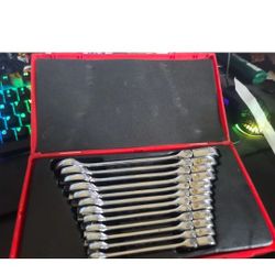 Blackhawk Tools  12pc Flex Ratcheting Wrench Set Metric 8-19 Excellent Condition 