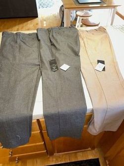 Three NEW Pair Mens Nordstroms Casual Dress Pants Non Iron 38 / 32