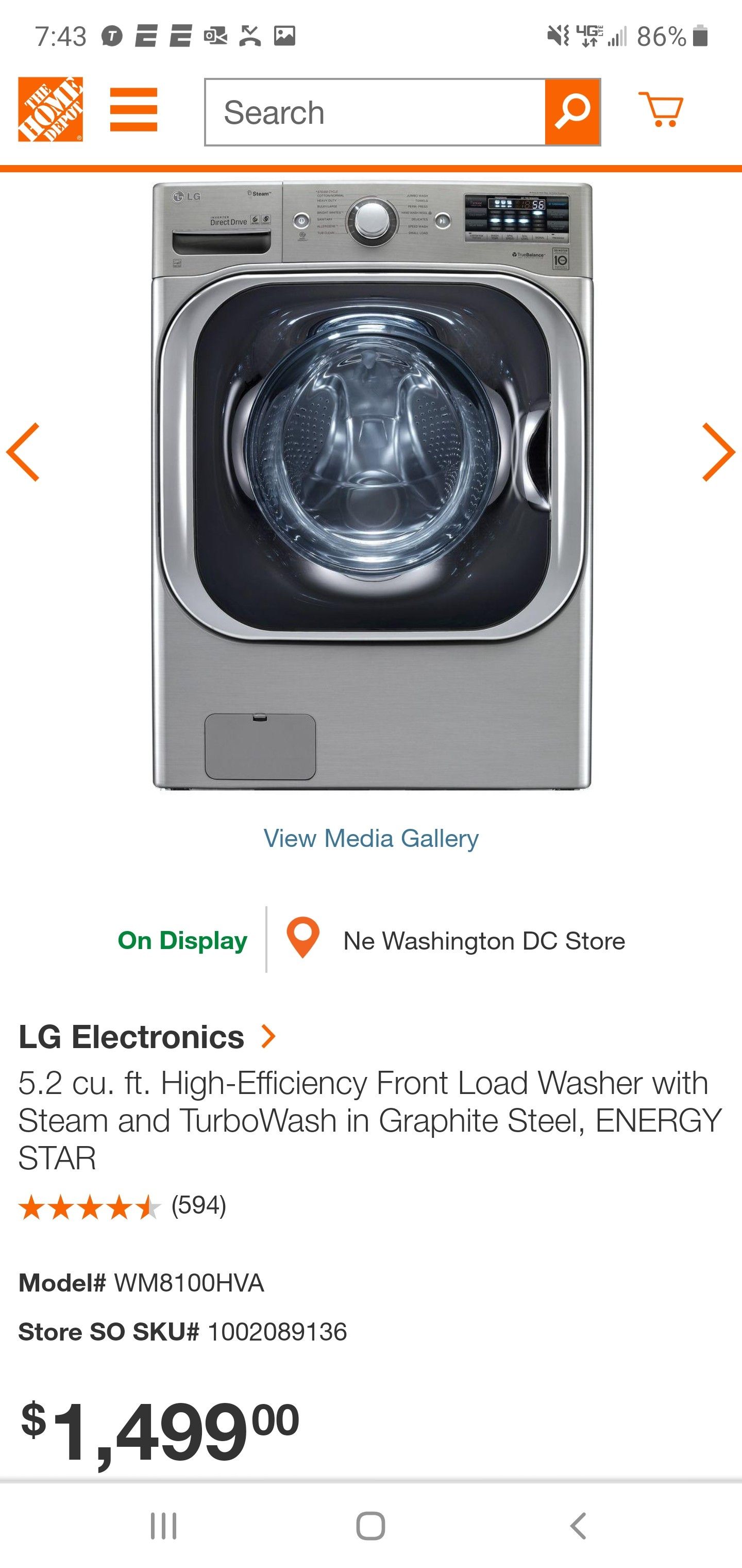 LG Graphite washer and dryer. LIKE NEW!