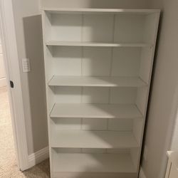 5-Tier White Bookcase