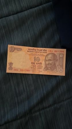 Indian 10-rupee banknote
