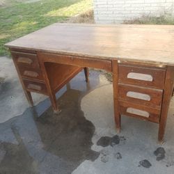 Vintage Wooden Desk  With Chair
