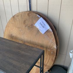 Wooden Round Folding Tables Sold As A Set