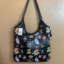 Ed Hardy Black Tattoo-Print Shoulder Bag NWT
