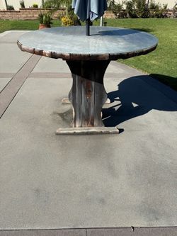 Wood Patio Table 48” Round