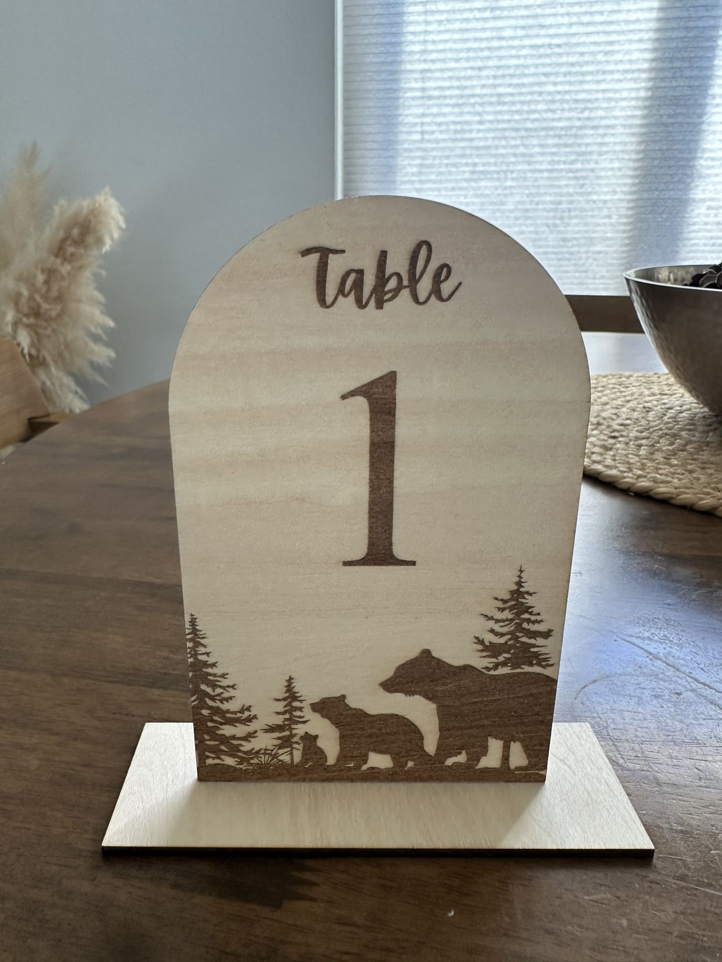 Rustic Wood Table Numbers (1–8) + Stands Included