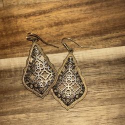 Kendra Scott Dangle Earrings Silver And Gold