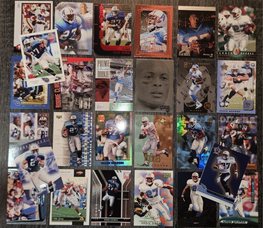 (27) All Different Eddie George Football Card Lot Ohio State Tennessee Titans