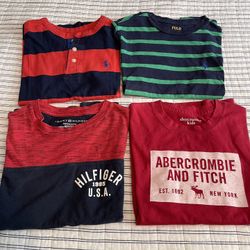 4 Boys Short Sleeve Shirts Ralph Lauren Abercrombie And Thommy Hilfiger 