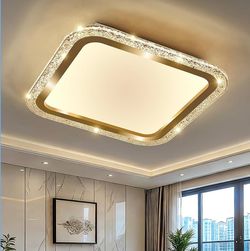 New 20.47” Square Gold Flush Mount Ceiling Bright Light 80W LED Ceiling Light Fixture 3000K-6000K