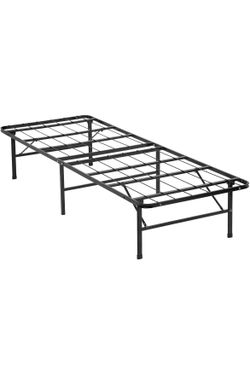 Twin Bed Mattress Foundation Box Spring Replacement Heavy Duty Steel Slat Easy Assembly Noise-Free Twin Bed Frame Metal Platform Bed Frame，Black