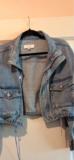 Love Tree Cropped Denim Jacket