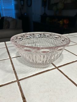 Pink Pressed Glass Decorative Bowl