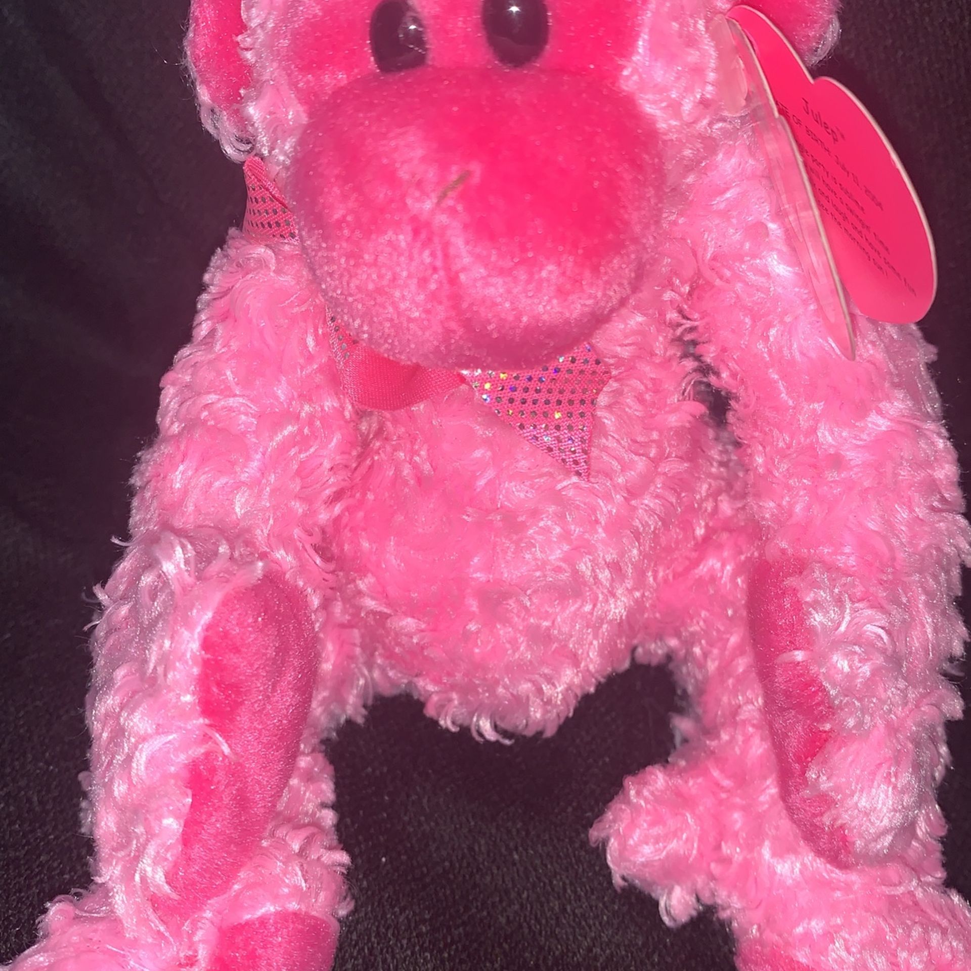Ty Julep The Pink Valentine’s Monkey, Besnie Baby Collection, Tash/tag 2004, Retired