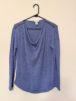 Carmen Marc Valvo Cowl Neck Top Size M with Zipper Detail