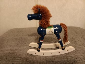 Vintage Wood Rocking Horse Christmas Decoration