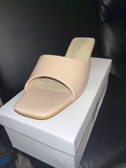 Nude Low Chunky Block Heels