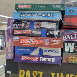 Board Games Monopoly,  Wingspan, CLUE, Scrabble, SceneIt Sports, And MORE!!