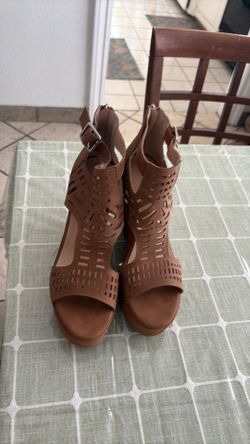 Platform wedge camel color size 8.5