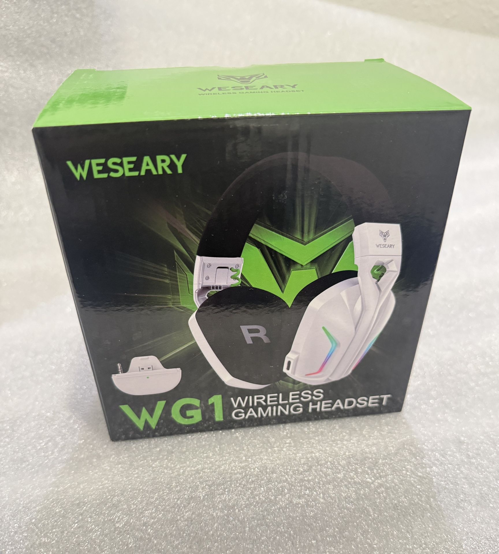 WESEARY Wireless Gaming Headset for Xbox Series X|S, Xbox One, PS5, PS4, PC, Mac, Switch, 2.4GHz + Bluetooth Over-Ear Gaming Headphones with ENC Mic,