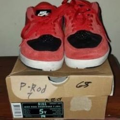 Vintage NIKE DUNK PAUL RODRIGUEZ 7 GS 599657-601 SIZE 5Y UNIVERSITY RED/BLACK/WHITE MUST PICK UP