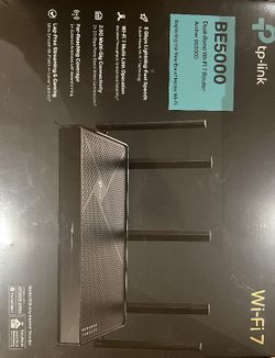 TP-LINK
Archer BE5000 : Dual-Band Wi-Fi 7 Router : 2. 5G Multi-Gig Connectivity : 5x External Antennas with Beamforming