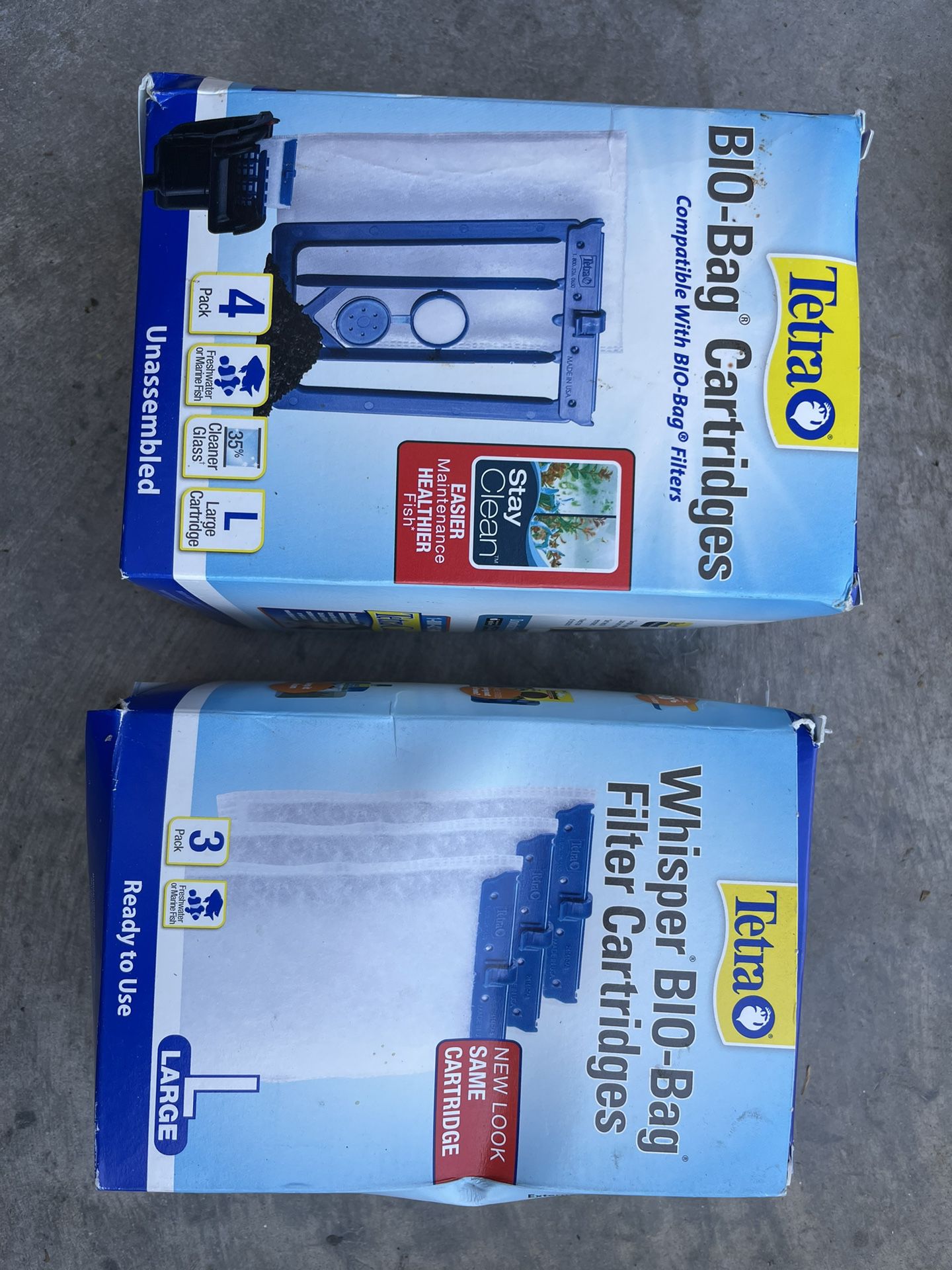 Tetra Bio Bag Cartridges 4 Pack And Tetra Whisper Bio-bag Filter Cartridges 3 Pack. New In Box. 