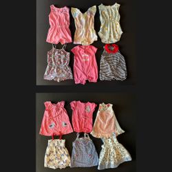 12M Girls Summer Clothing Bundle // Rompers & Dresses // Qty: 12