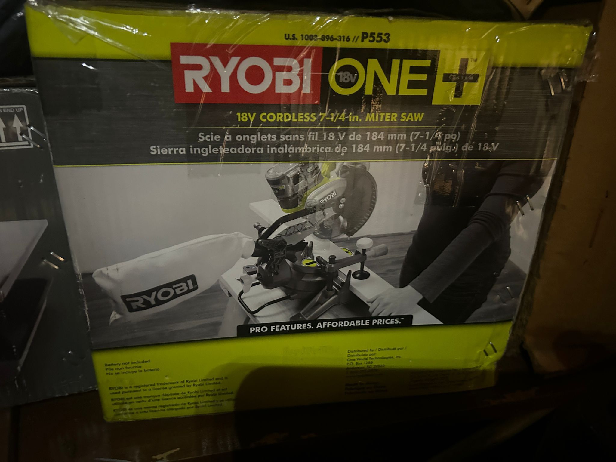 RYOBI ONE+ 18V Cordless 7-1/4 in. Compound Miter Saw Model # P553