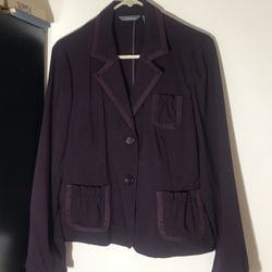 Hillard and Hanson casual large suit jacket plum color