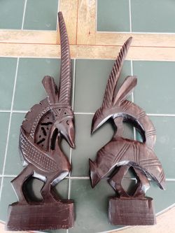 Carved bookends from Cameroon, Africa