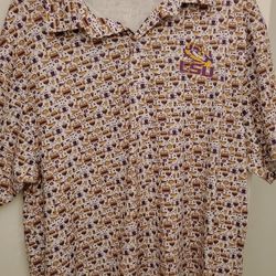 New lsu button down silk