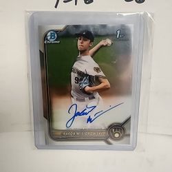 Jacob Misiorowski 2022 1st Bowman Chrome Auto- 750.00 or OBO. + 5 Bubble env. and Paypal buyer pays G&S fees