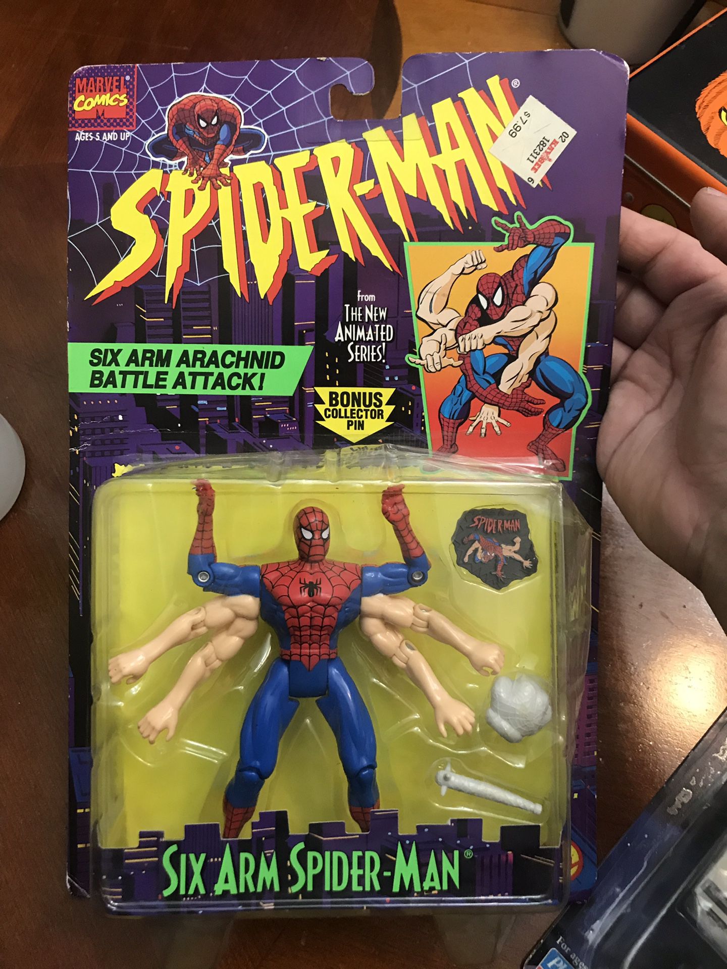 spider man the new animated series bonus pin six arm spiderman