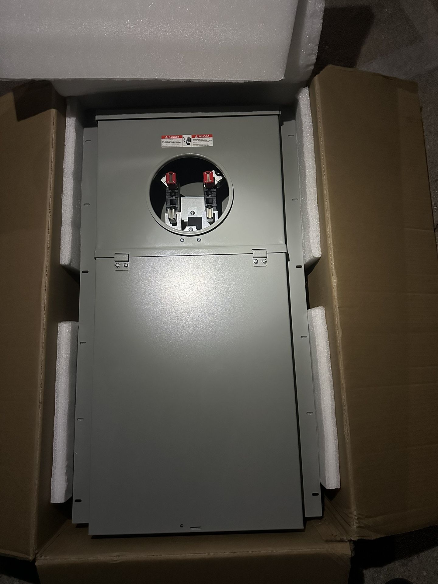 200 Amp 20-Space 40-Circuit Overhead Flush Meter Combo Load Center