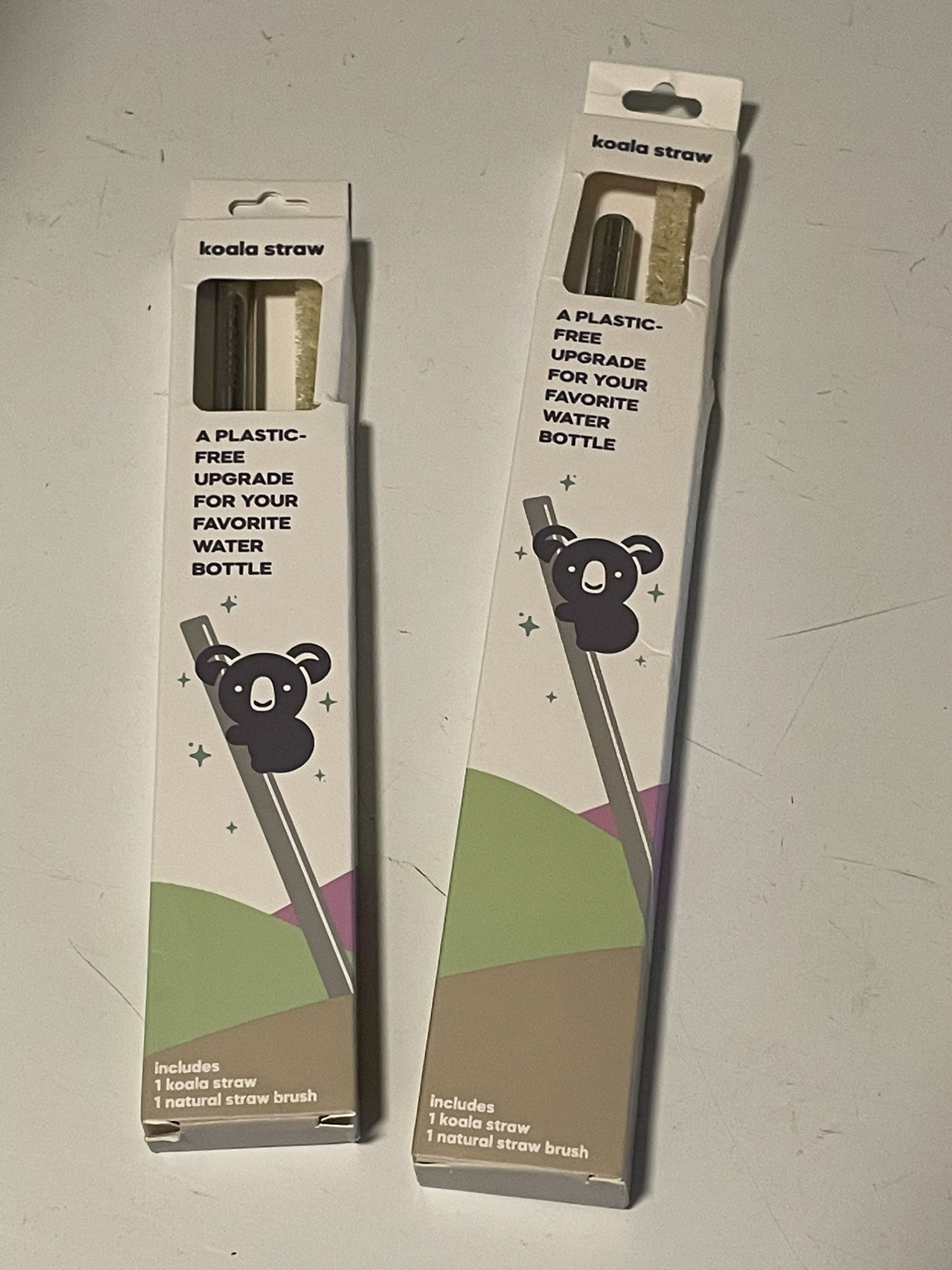 Koala Metal Straws With Natural Brushes