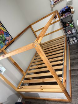 SALE Wood House Bed Frame with Slats