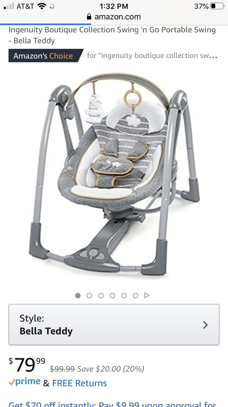 ingenuity Portable infant swing