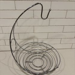 Chrome Fruit Basket With Banana Hanger