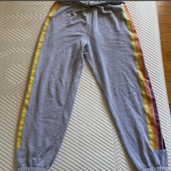 5 STRIPE SWEATPANTS HEATHER GREY SIZE S