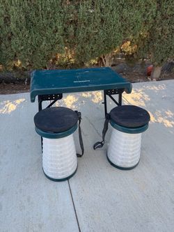 Portable table and two stools