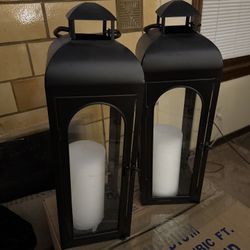Decorative Tall Lanterns ($35 Each, $60 For Both)