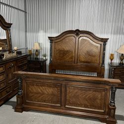 Marble top king size bedroom set