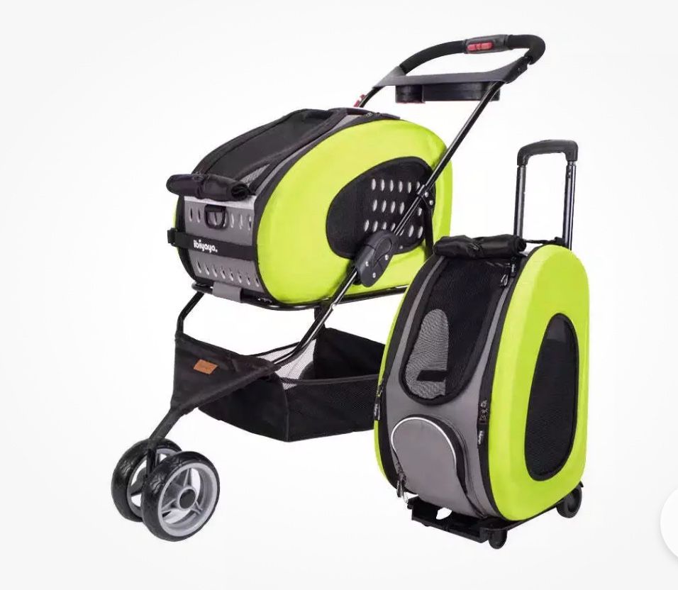 5-in-1 Pet Carrier with Backpack W/wheels, Pet Carrier Stroller, Shoulder Strap