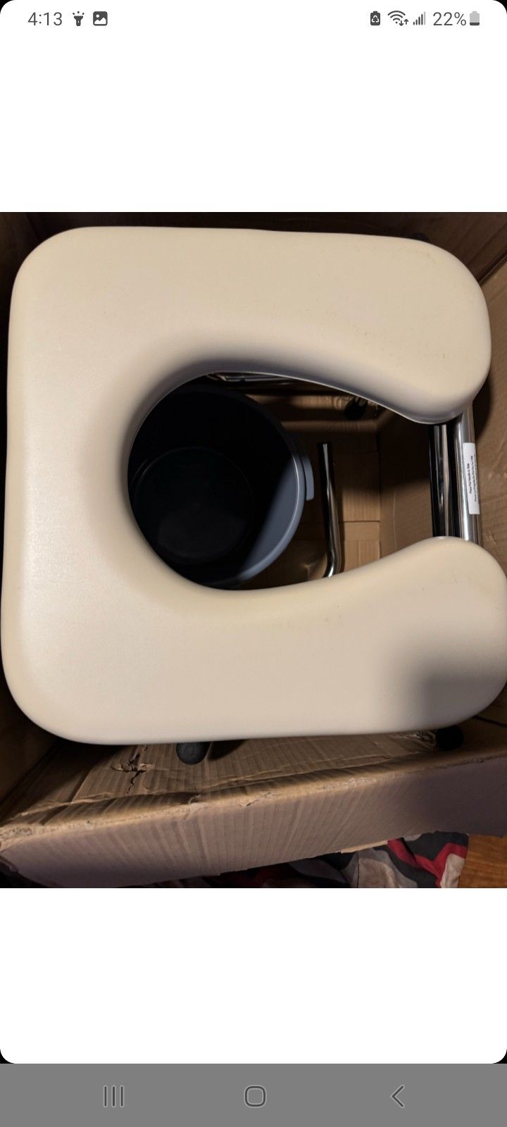 Padded Drop Arm Commode New Condition 