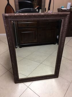 Framed Beveled Mirror